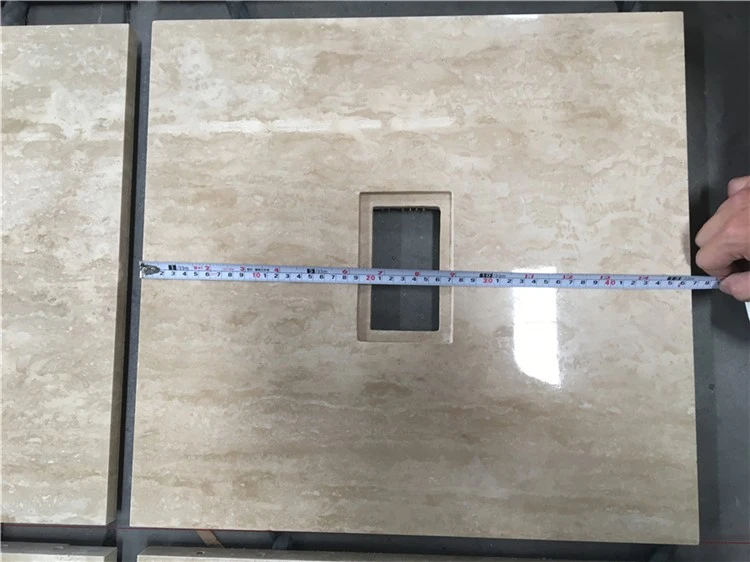 Roman travertine for wall with socket cutout Roman travertine for wall with socket cutout